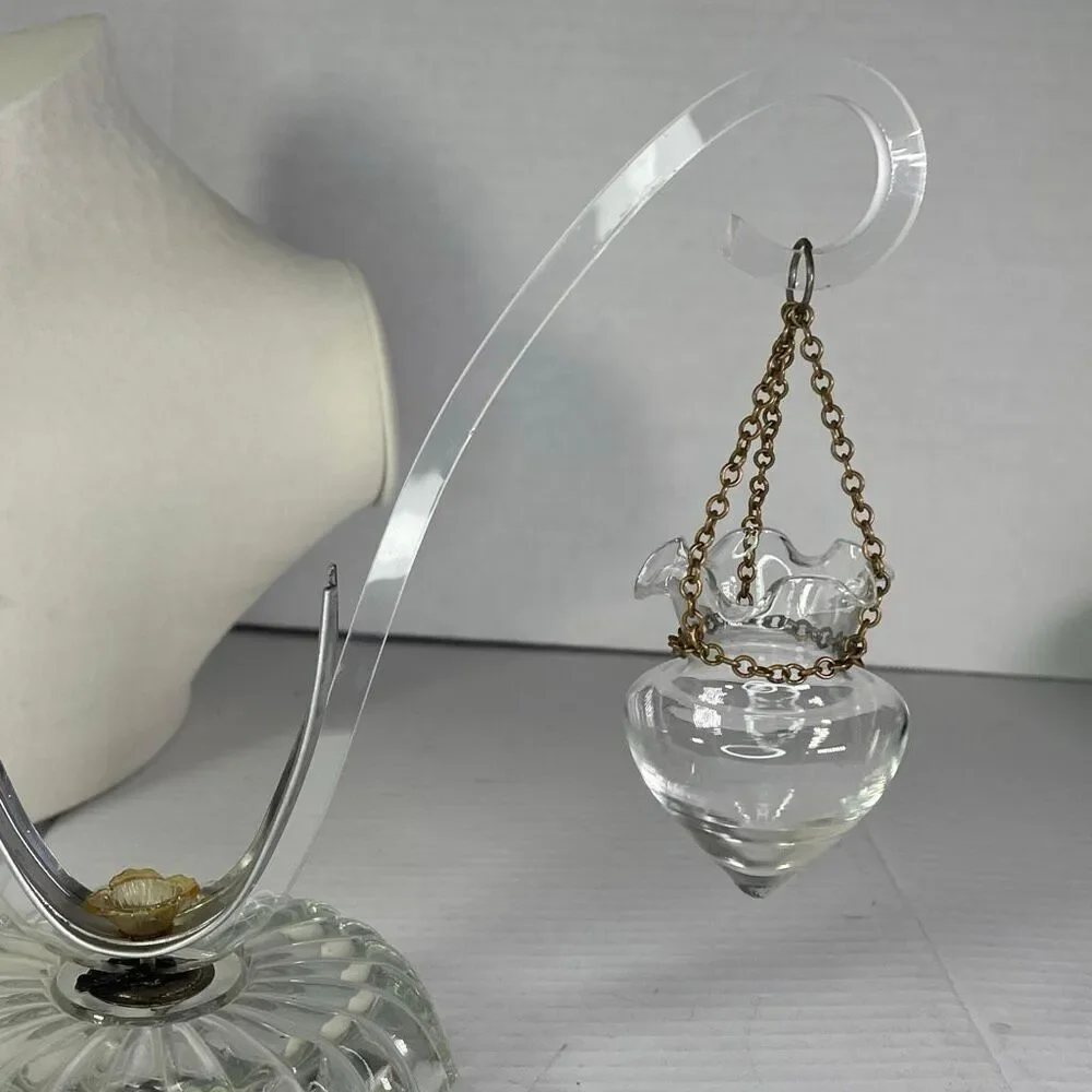 Antique apothecary pharmacy glass scale balances and hanger.